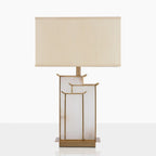 Lampe à poser moderne Hannes en Albâtre Doré et blanc