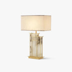 Lampe à poser moderne Hannes en Albâtre Doré et blanc
