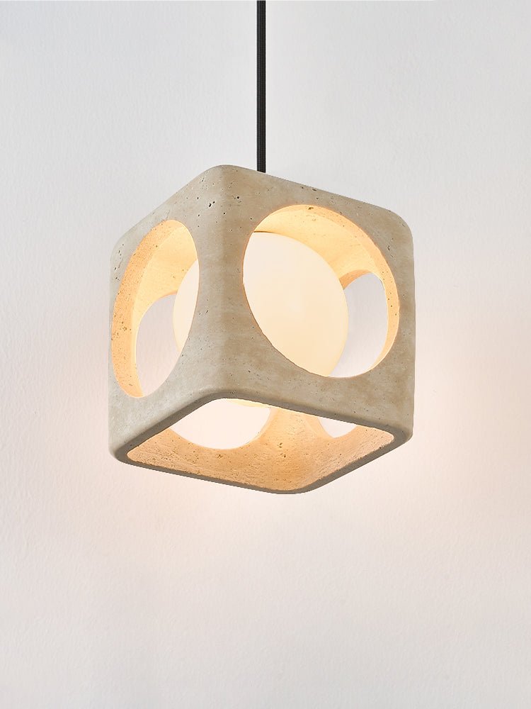 Suspension moderne Remy en Travertin jaune
