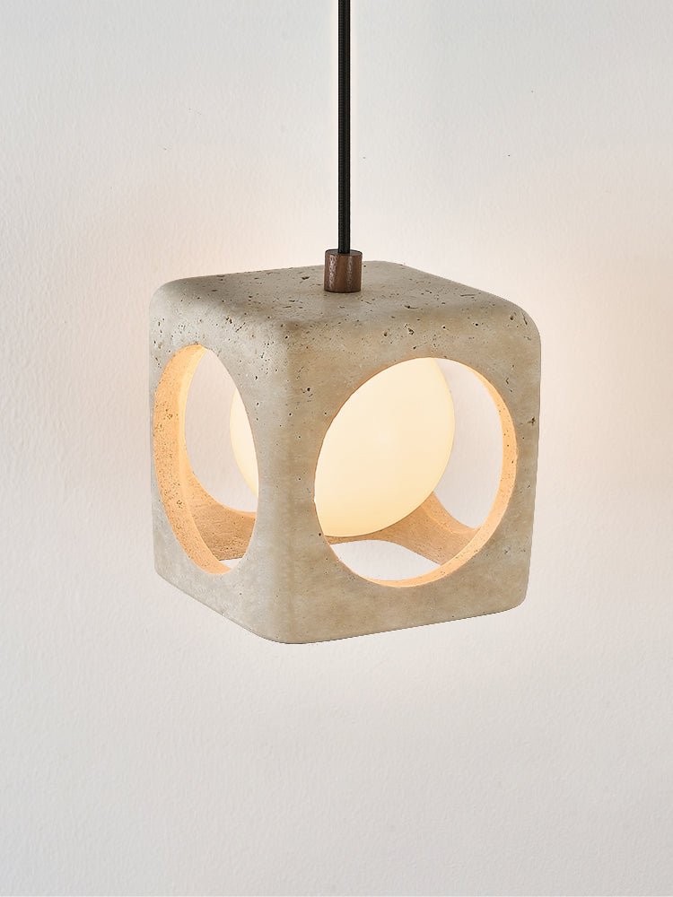 Suspension moderne Remy en Travertin jaune