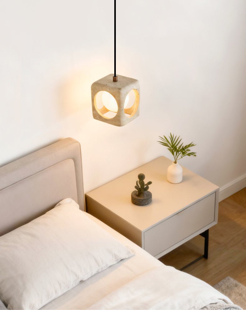 Suspension moderne Remy en Travertin jaune