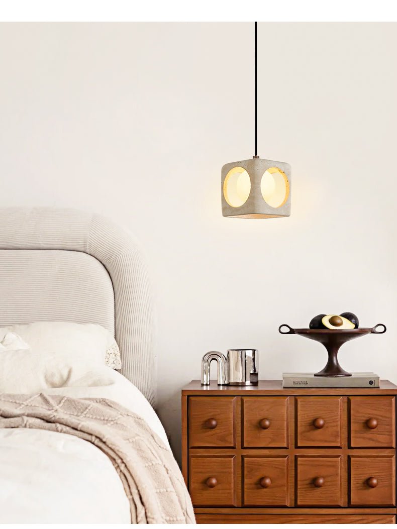 Suspension moderne Remy en Travertin jaune
