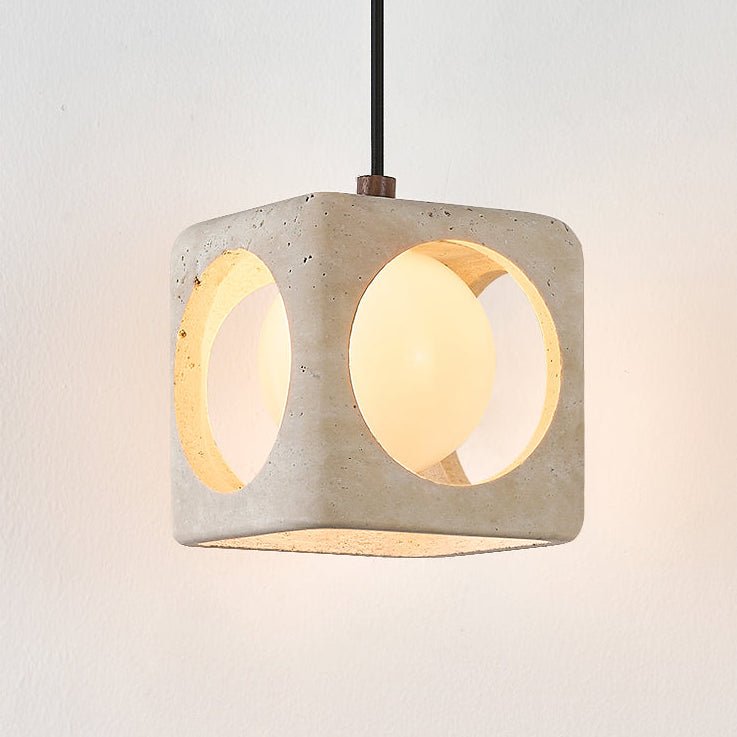 Suspension moderne Remy en Travertin jaune