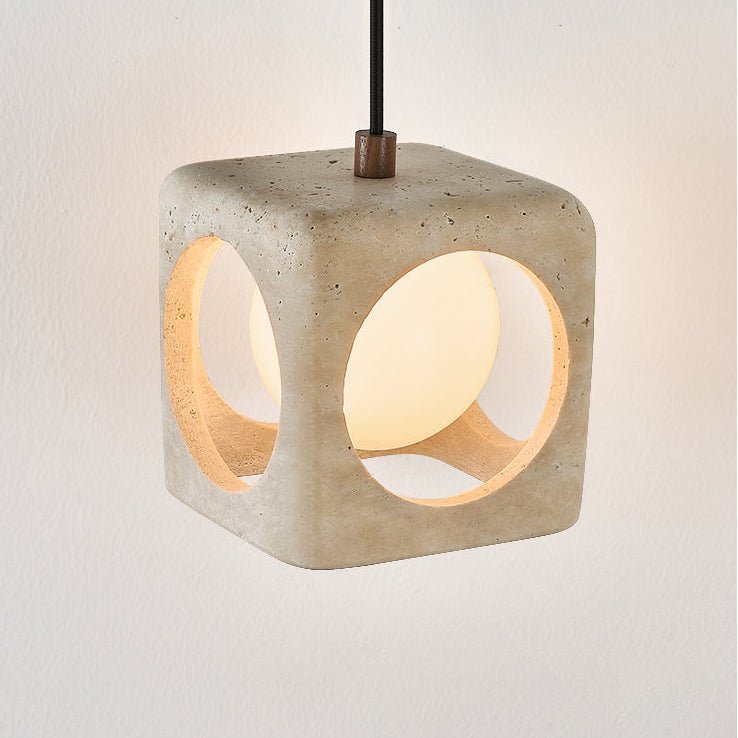 Suspension moderne Remy en Travertin jaune