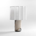 Lampe à poser moderne Evan en Marbre Noir et blanc