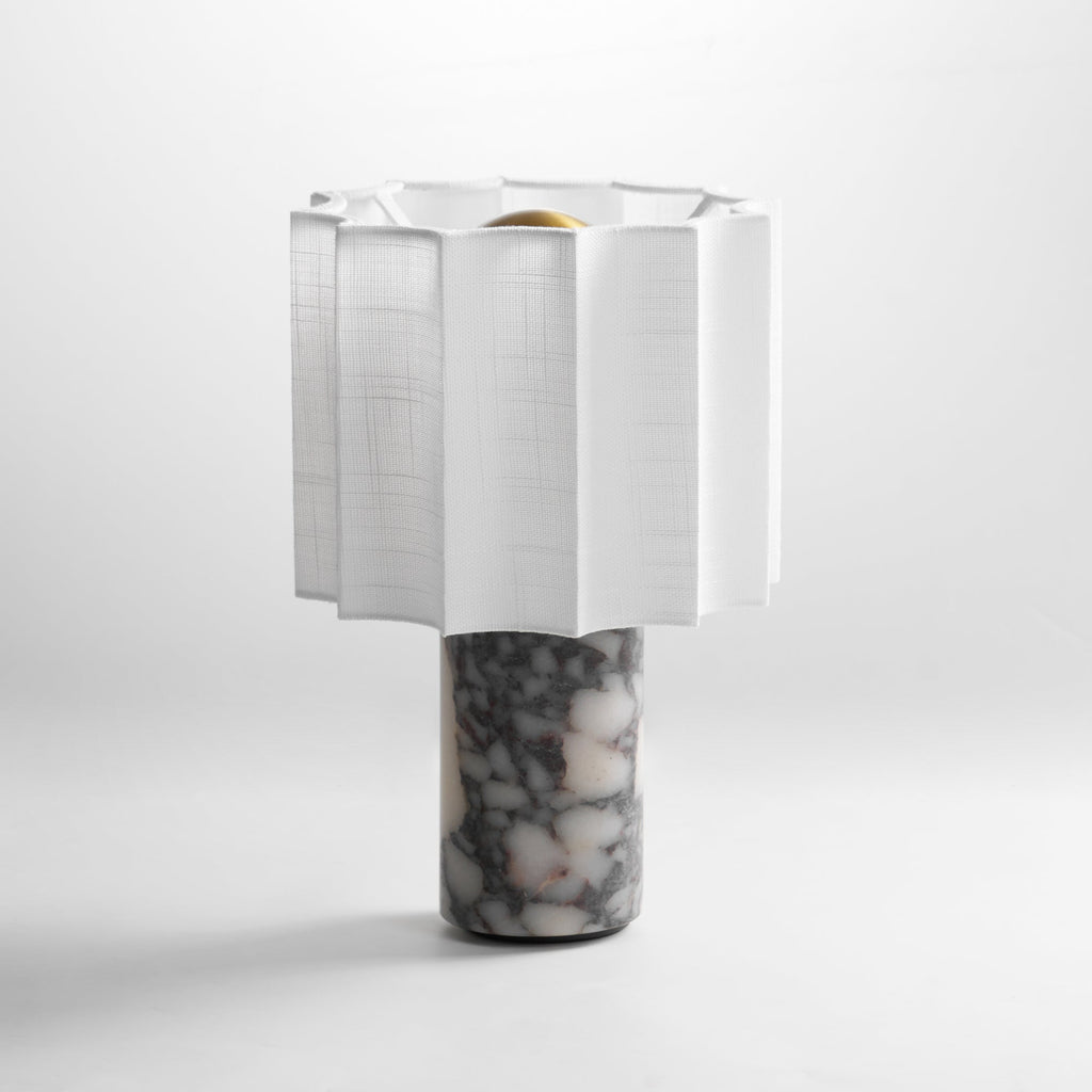 Lampe à poser moderne Evan en Marbre Noir et blanc