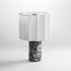 Lampe à poser moderne Evan en Marbre Noir et blanc