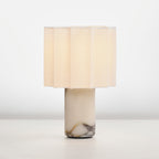 Lampe à poser moderne Evan en Marbre Noir et blanc
