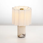 Lampe à poser moderne Evan en Marbre Noir et blanc