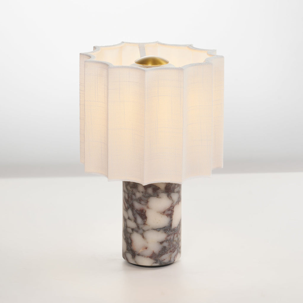 Lampe à poser moderne Evan en Marbre Noir et blanc