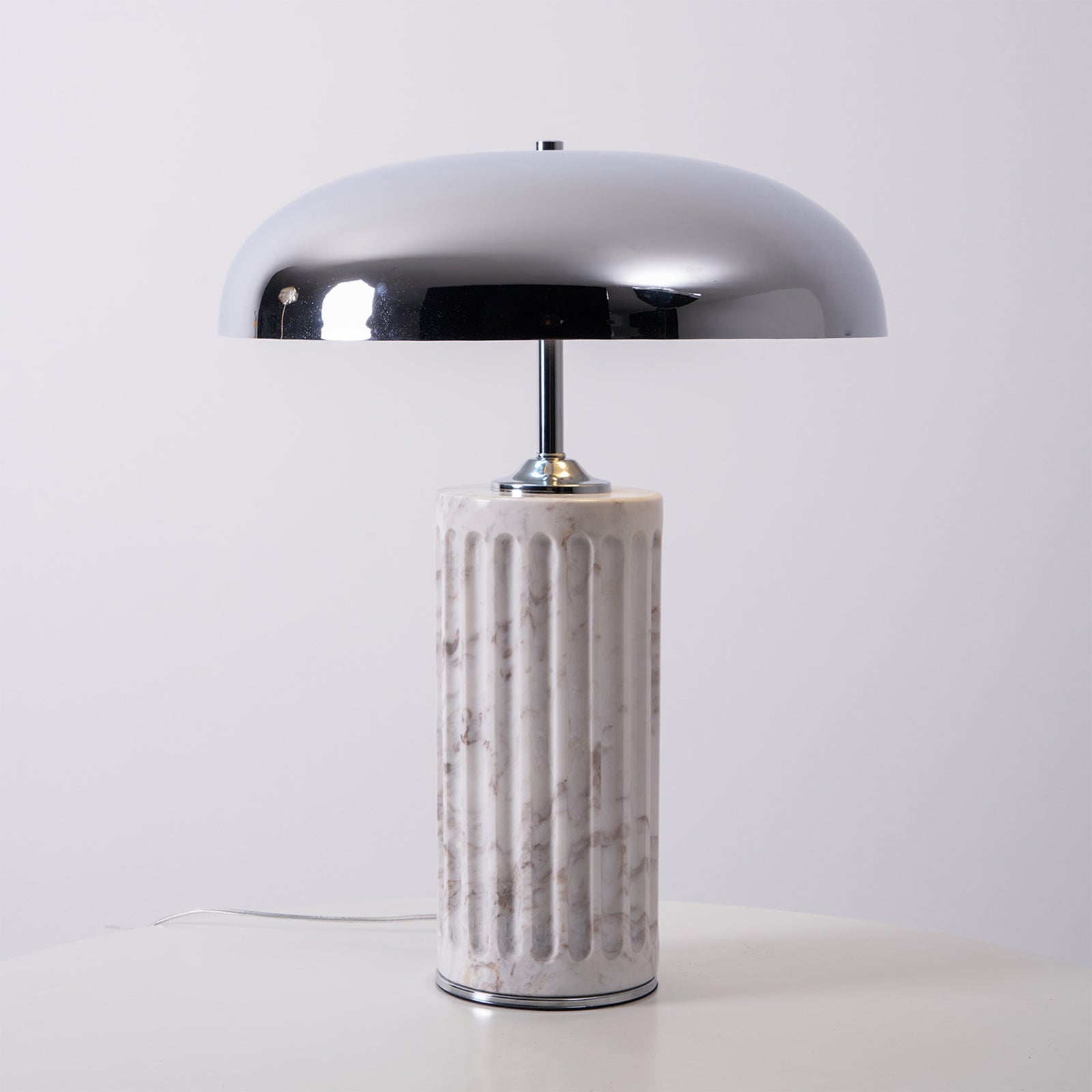 Lampe à poser moderne Wyatt en Marbre Vert et chrome