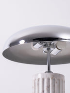 Lampe à poser moderne Wyatt en Marbre Blanc et chrome