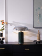 Lampe à poser moderne Wyatt en Marbre Blanc et chrome