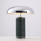 Lampe à poser moderne Wyatt en Marbre Blanc et chrome