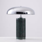 Lampe à poser moderne Wyatt en Marbre Blanc et chrome
