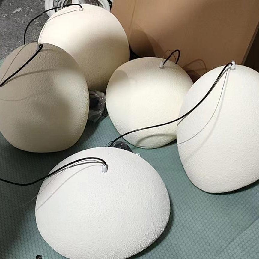 Suspension moderne Greger en Polystyrène blanc câble suspendu