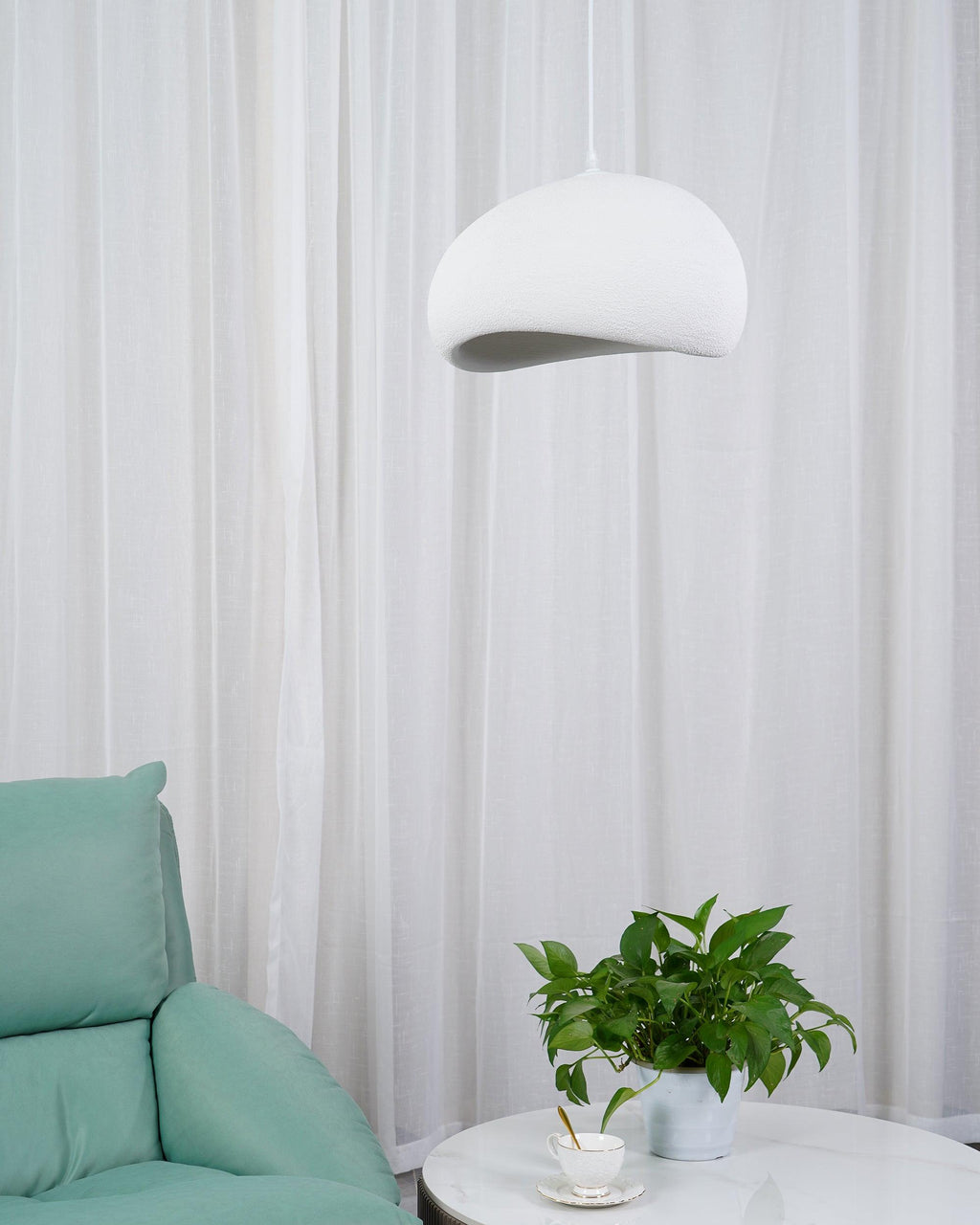 Suspension moderne Greger en Polystyrène noir câble suspendu