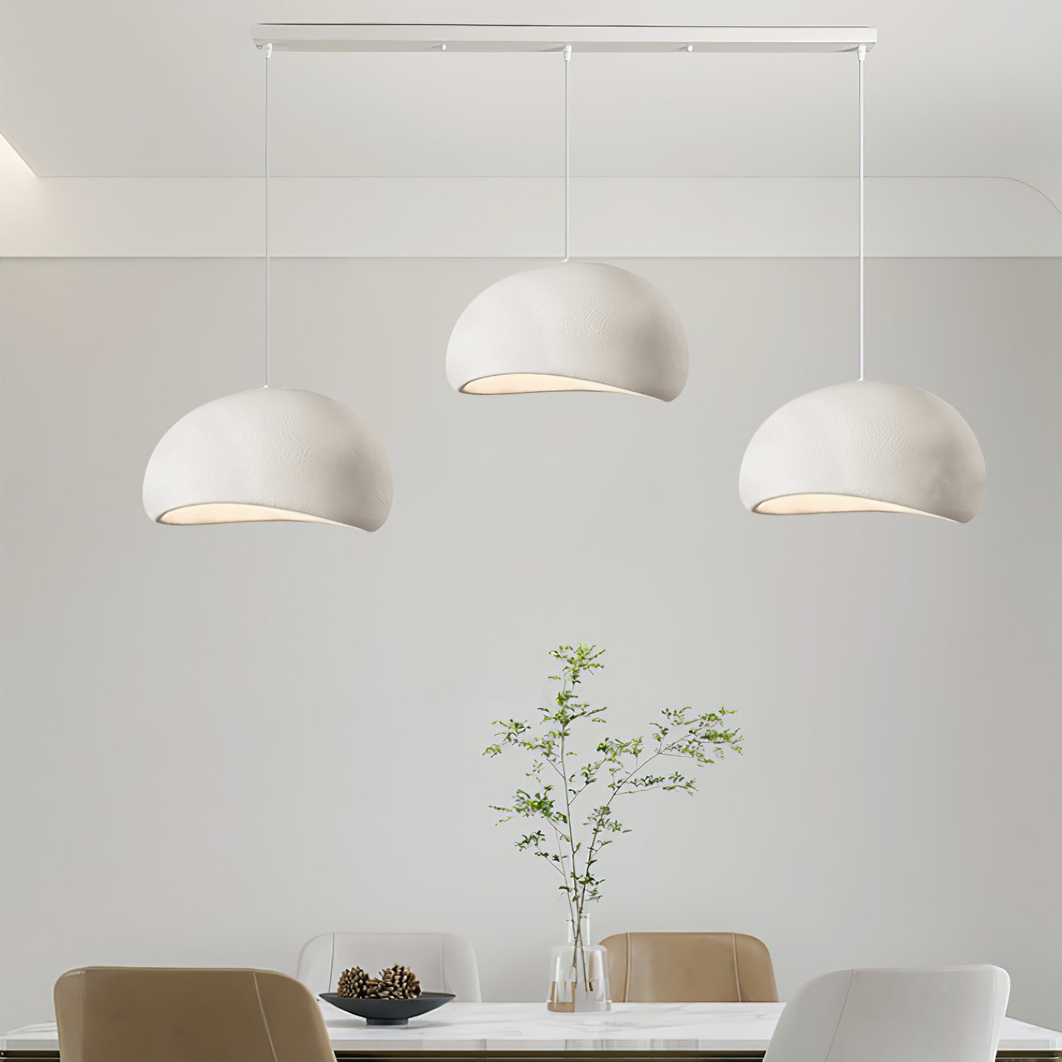 Suspension moderne Greger en Polystyrène noir câble suspendu