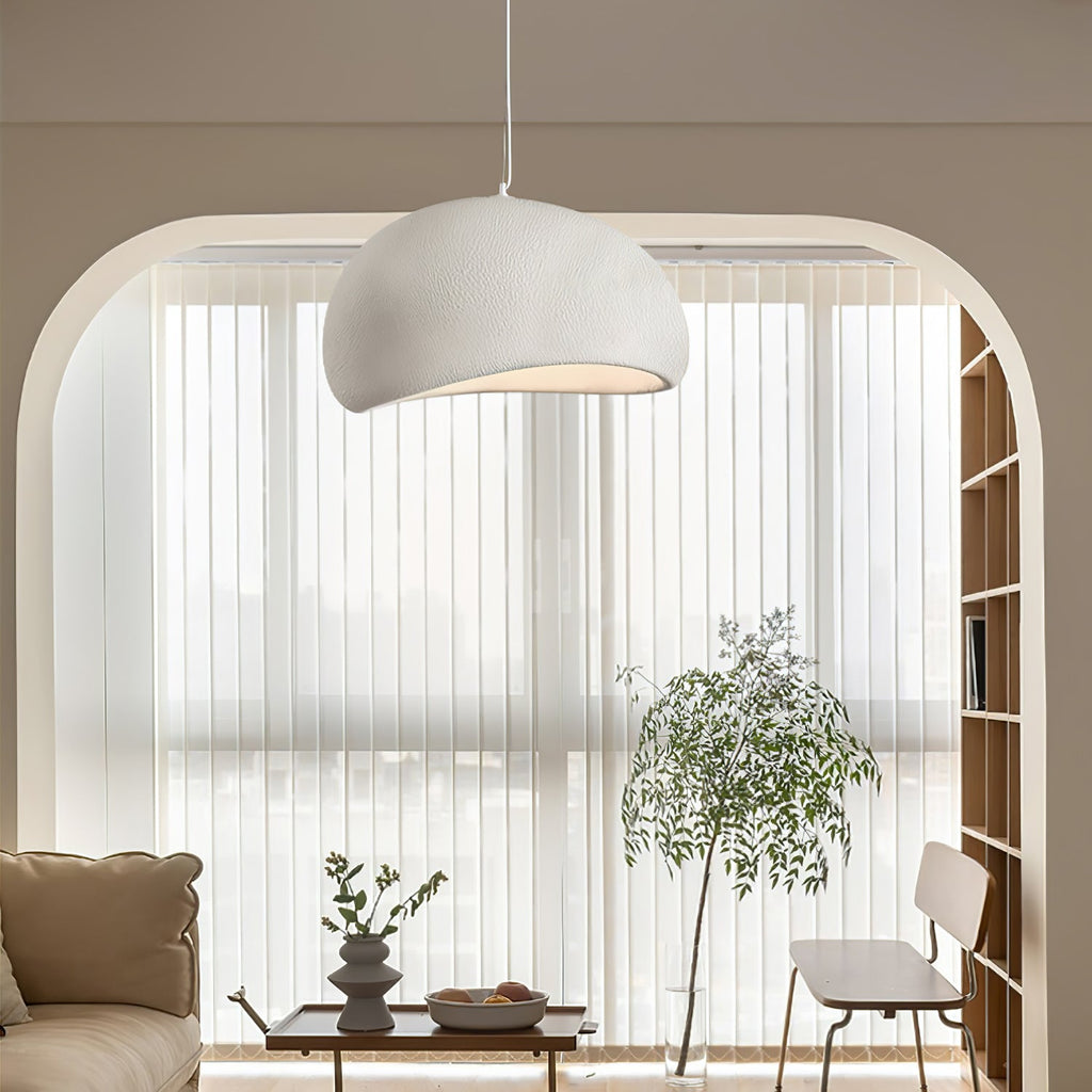 Suspension moderne Greger en Polystyrène blanc câble suspendu