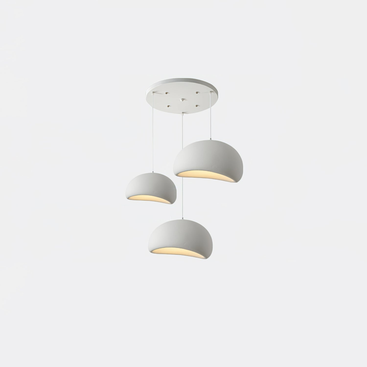 Suspension moderne Greger en Polystyrène blanc câble suspendu