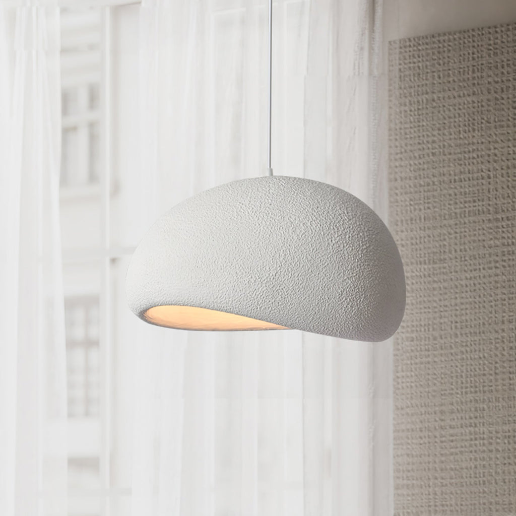 Suspension moderne Greger en Polystyrène blanc câble suspendu