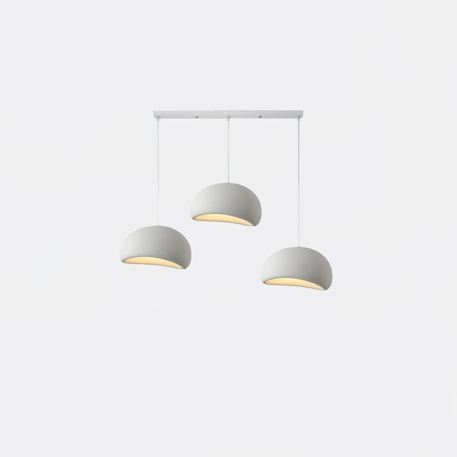 Suspension moderne Greger en Polystyrène blanc câble suspendu