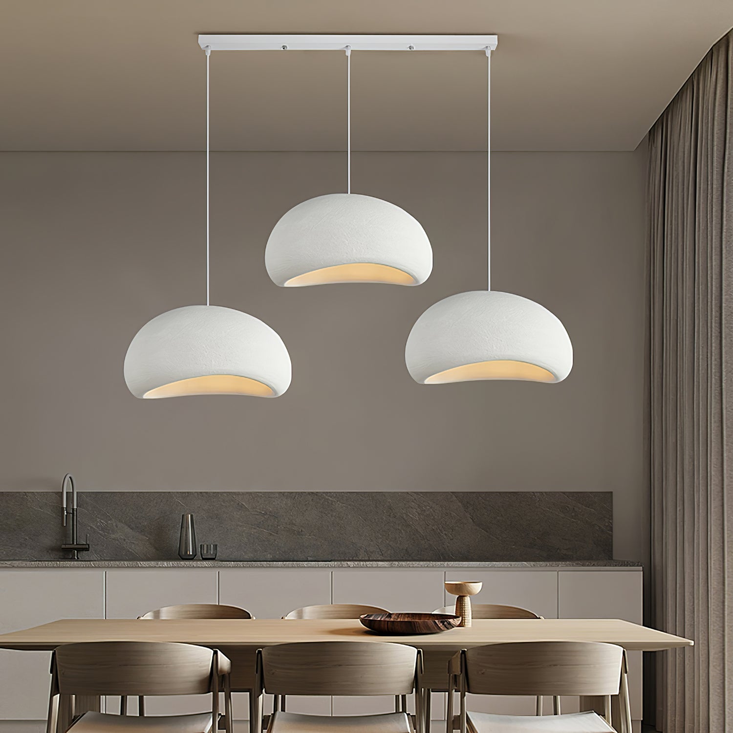 Suspension moderne Greger en Polystyrène noir câble suspendu