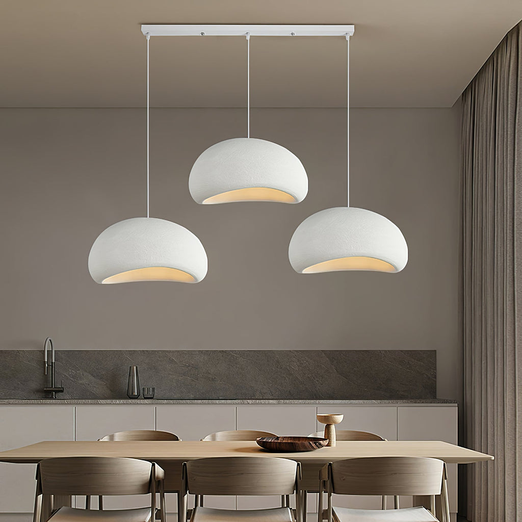 Suspension moderne Greger en Polystyrène blanc câble suspendu