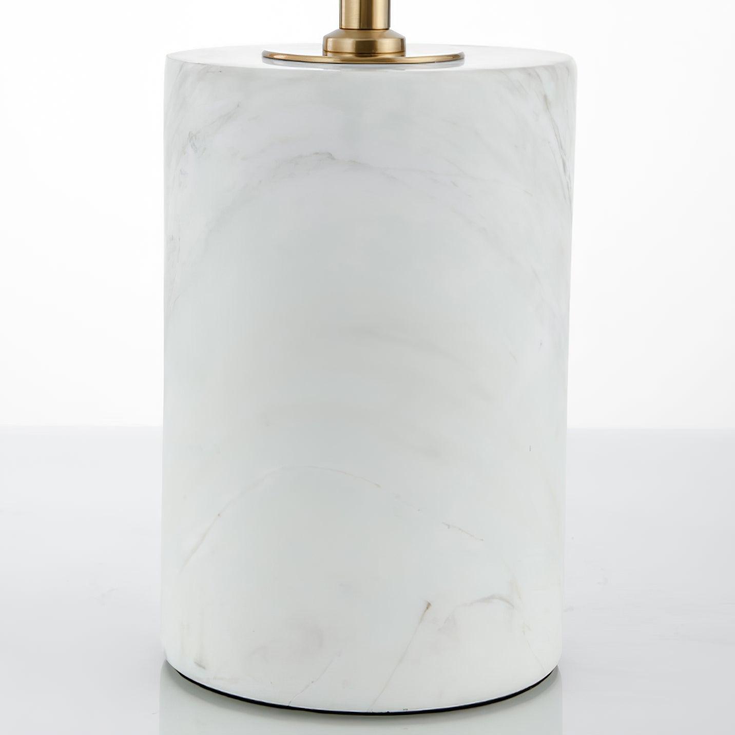 Lampe à poser moderne Stormur en Métal, Marbre Doré et marron cuir