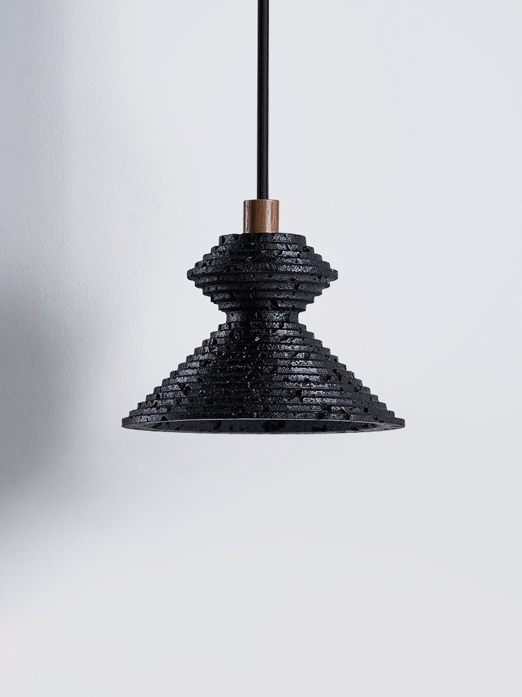 Suspension moderne Yann en Noir travertin