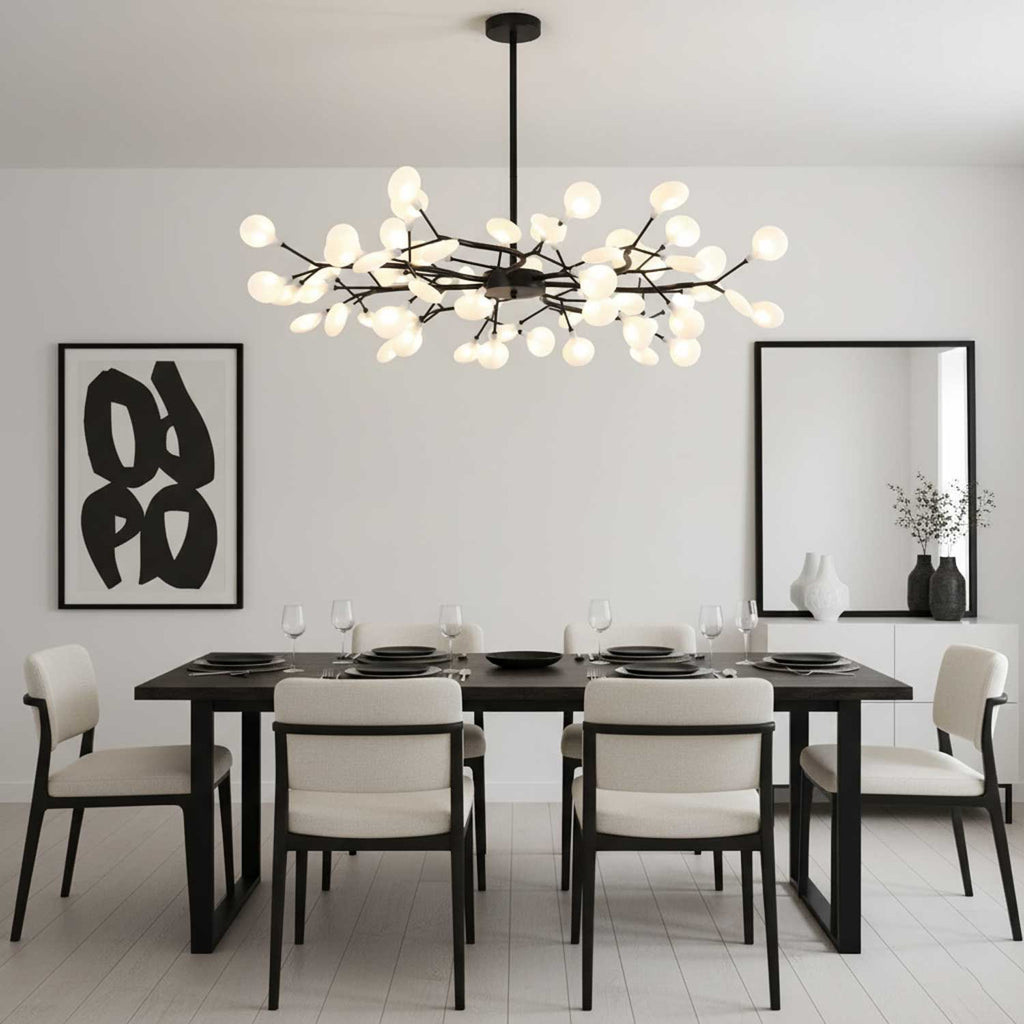 Lustre moderne Edmund en Acrylique Noir et blanc