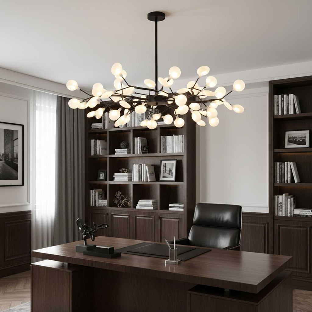 Lustre moderne Edmund en Acrylique Noir et blanc