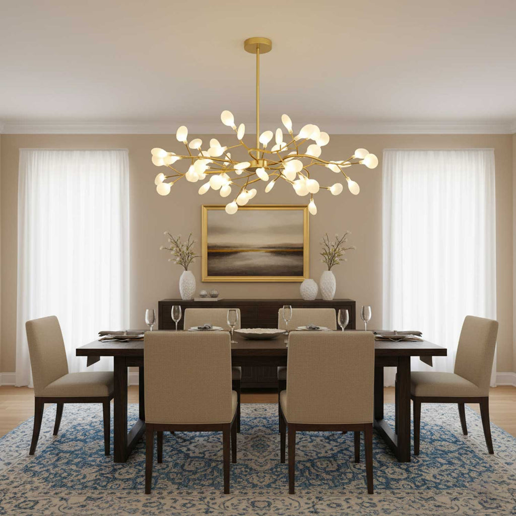 Lustre moderne Edmund en Acrylique Or et blanc