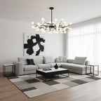 Lustre moderne Edmund en Acrylique Or et blanc