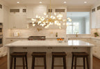 Lustre moderne Edmund en Acrylique Or et blanc