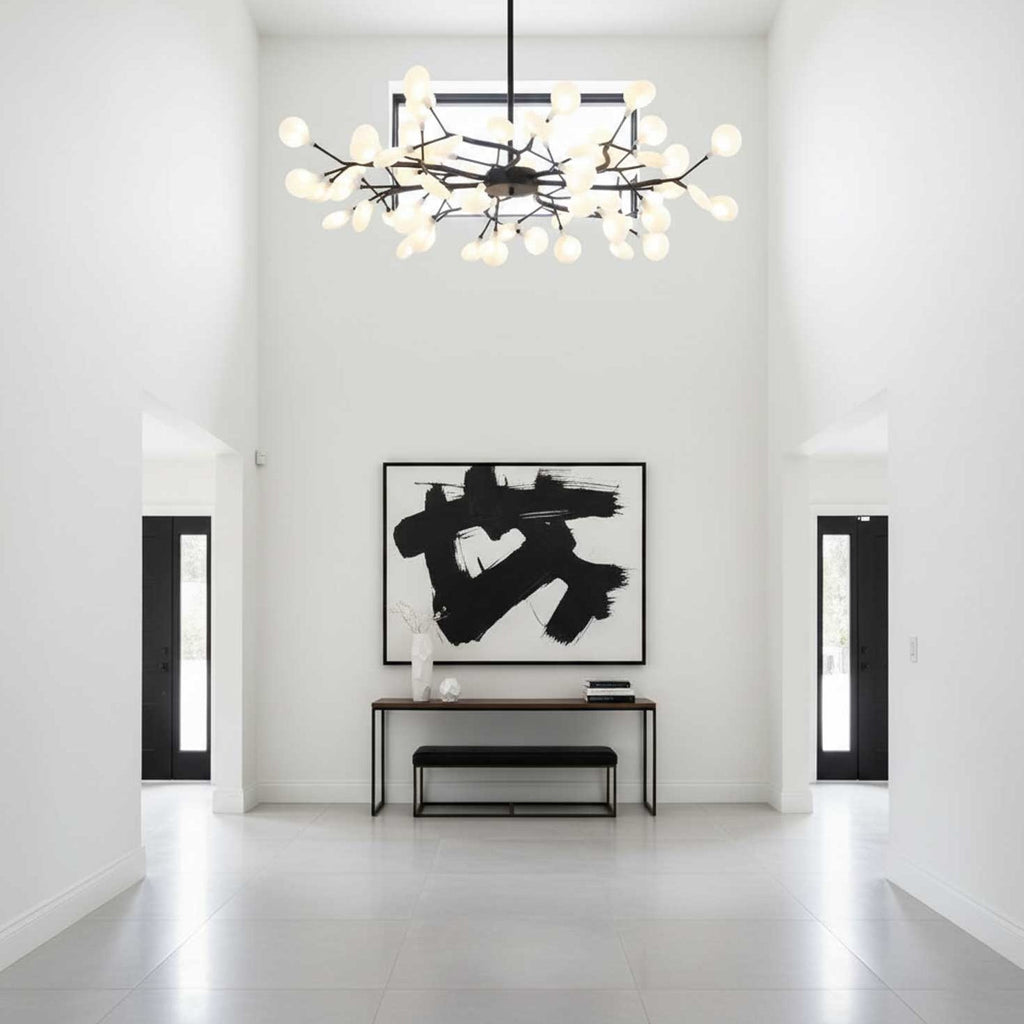 Lustre moderne Edmund en Acrylique Or et blanc