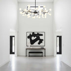 Lustre moderne Edmund en Acrylique Or et blanc