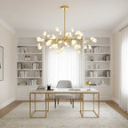 Lustre moderne Edmund en Acrylique Or et blanc