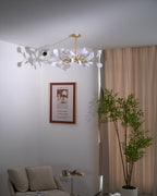 Lustre moderne Edmund en Acrylique Or et blanc