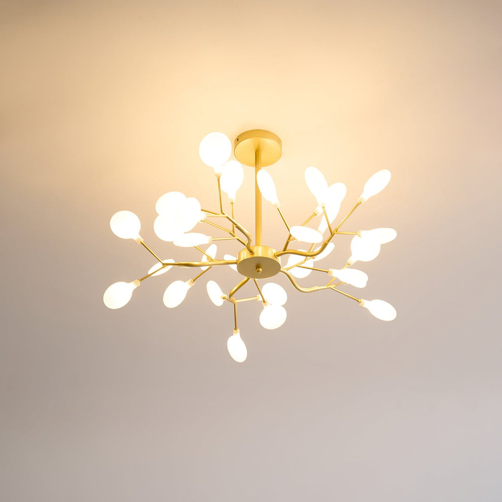 Lustre moderne Edmund en Acrylique Or et blanc