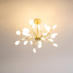 Lustre moderne Edmund en Acrylique Or et blanc