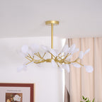 Lustre moderne Edmund en Acrylique Or et blanc
