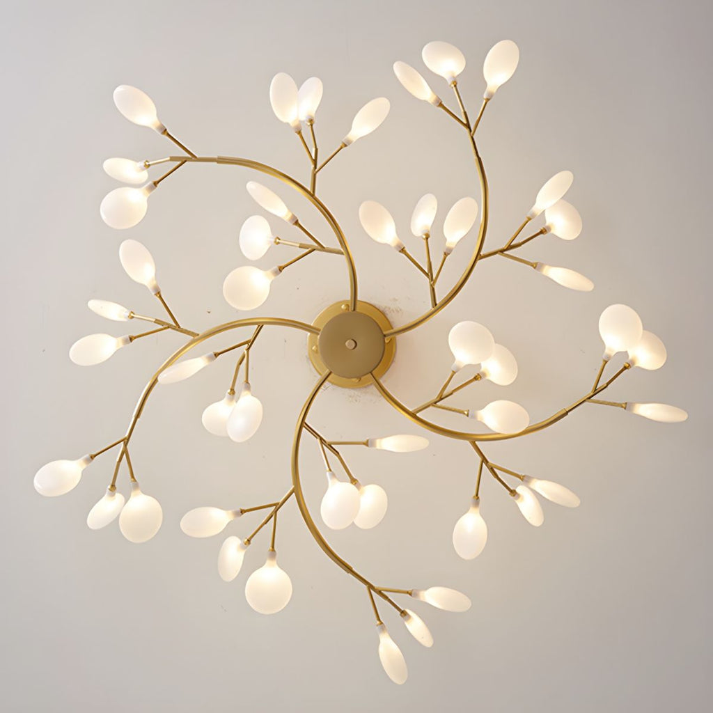 Lustre moderne Edmund en Acrylique Or et blanc