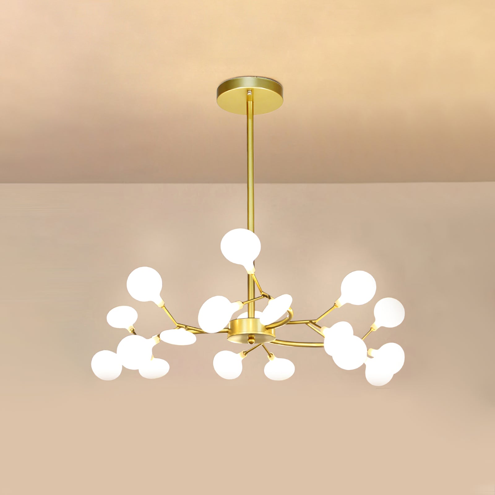 Lustre moderne Edmund en Acrylique Or et blanc
