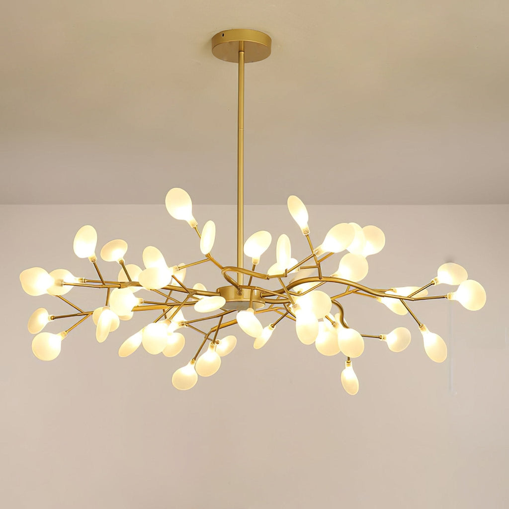 Lustre moderne Edmund en Acrylique Or et blanc