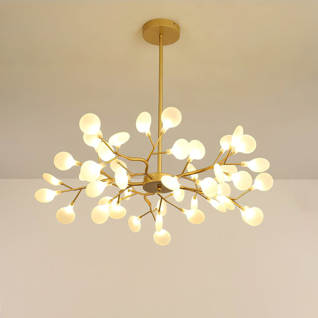 Lustre moderne Edmund en Acrylique Or et blanc