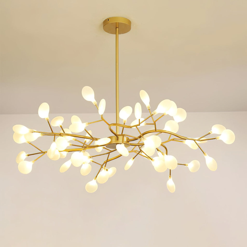 Lustre moderne Edmund en Acrylique Or et blanc