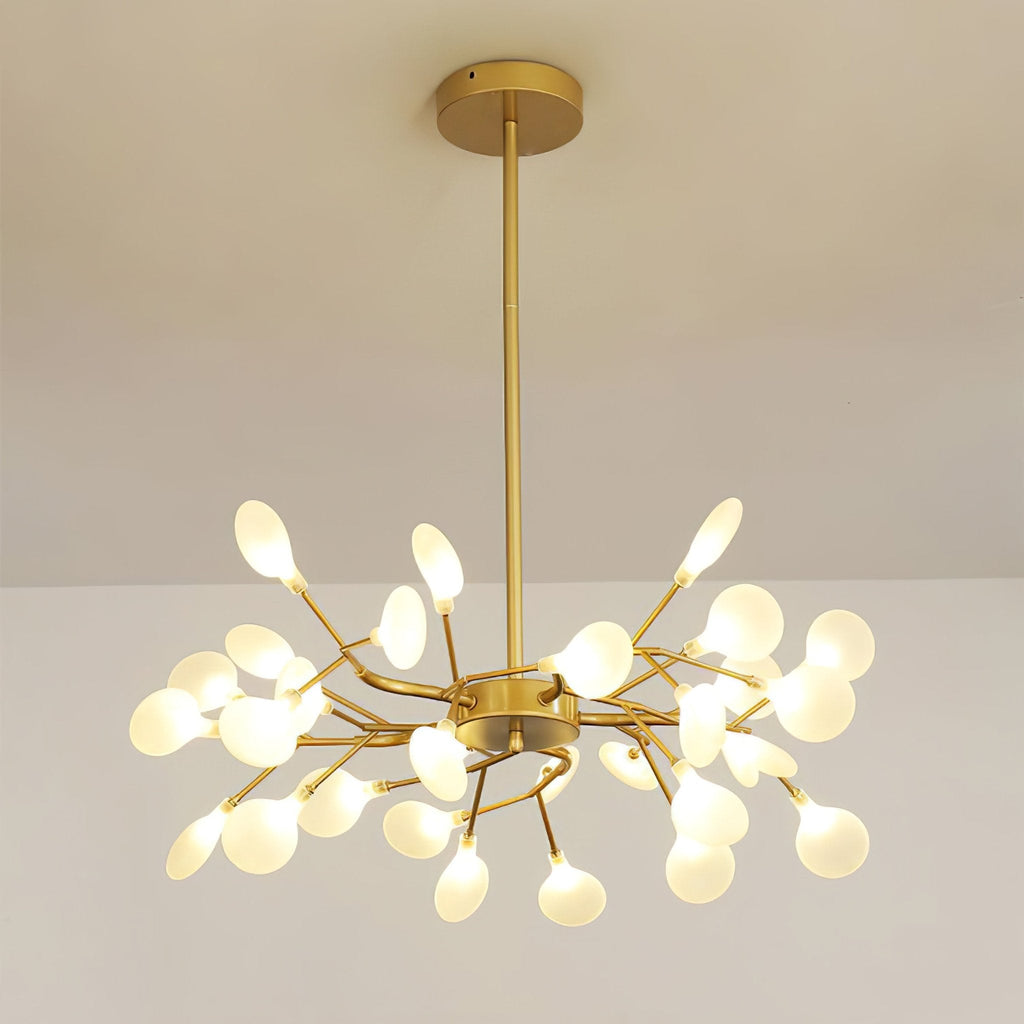 Lustre moderne Edmund en Acrylique Or et blanc