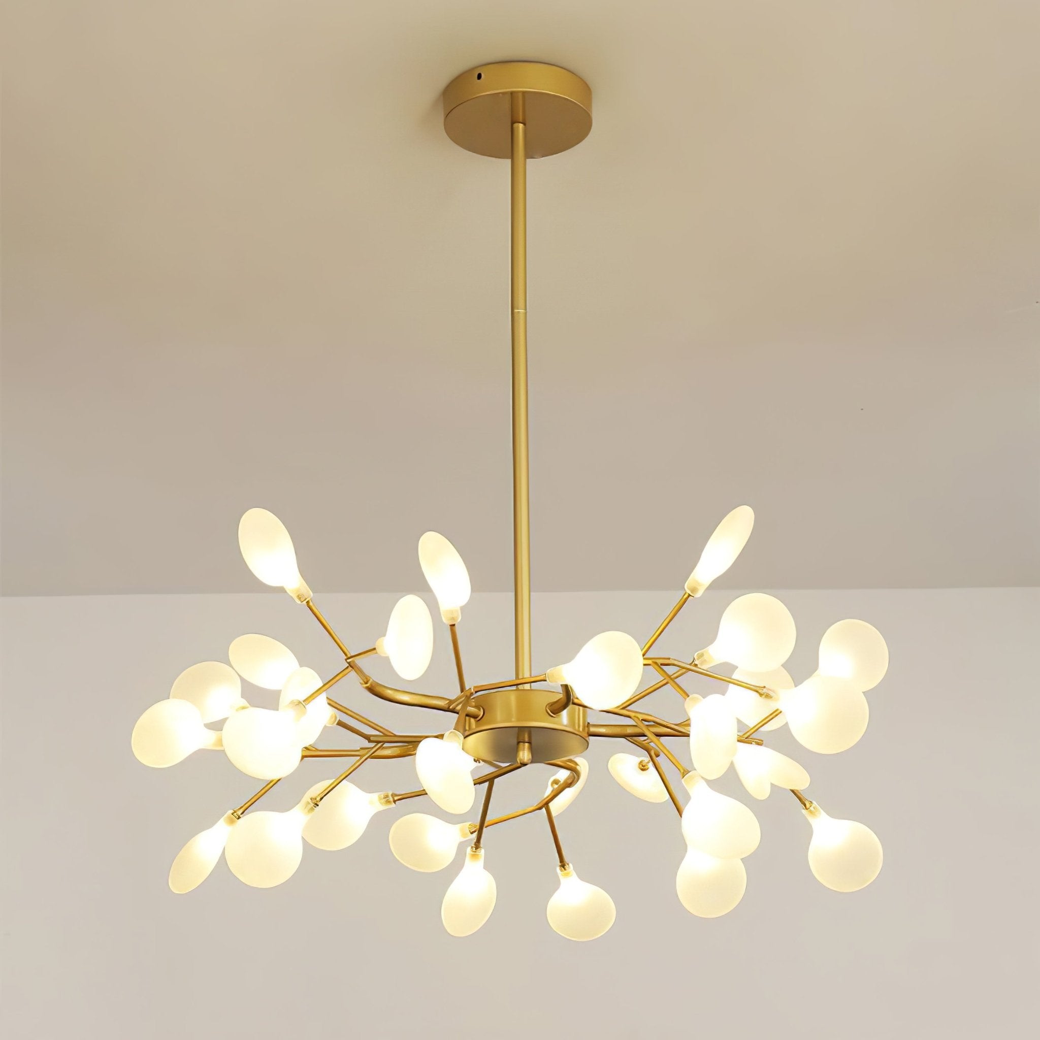 Lustre moderne Edmund en Acrylique Or et blanc
