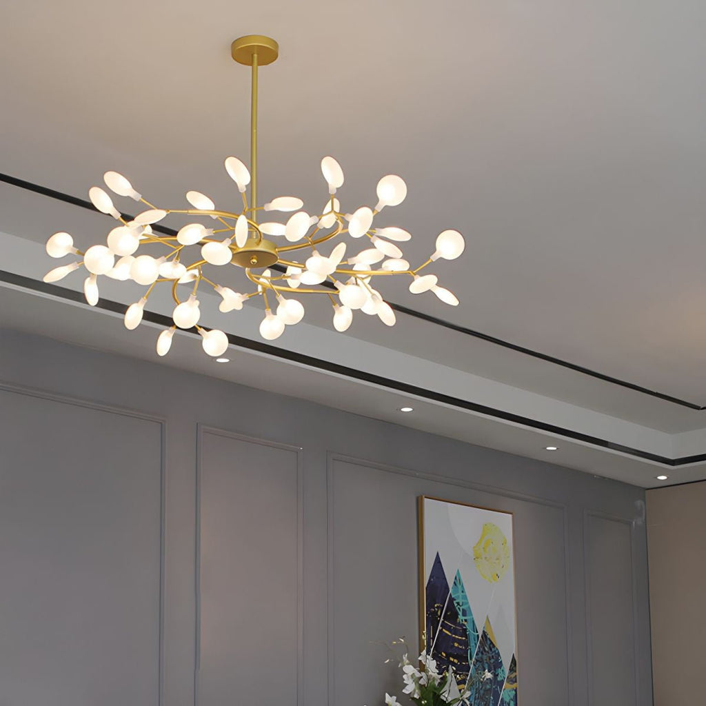 Lustre moderne Edmund en Acrylique Or et blanc